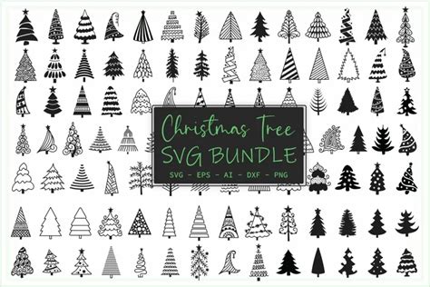 Download Free Christmas Trees SVG Cut File Bundle for Cricut Machine