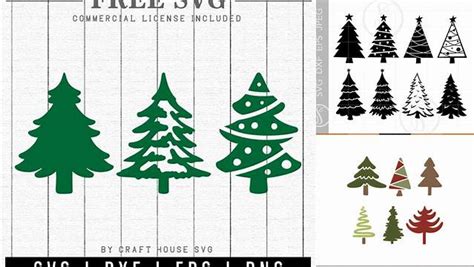 Download Free Christmas Trees SVG Cut-Files For Crafts