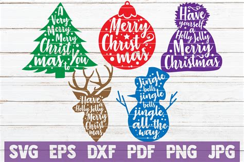 Download Free Christmas Word Bundle cut files Images