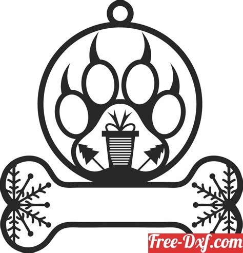 Download Free Christmas dog design Commercial Use DXF Files