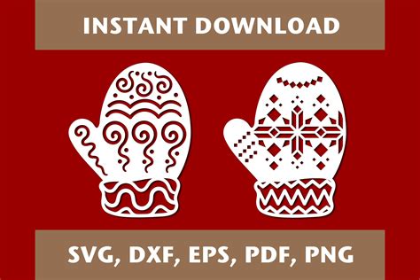 Download Free Christmas mittens Files DXF Files