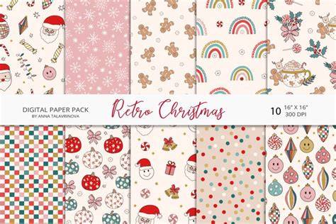 Download Free Christmas seamless pastel retro pattern DXF Files
