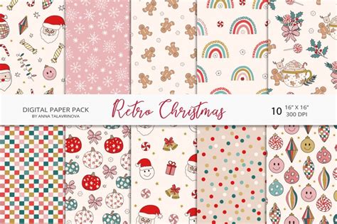 Download Free Christmas seamless pastel retro pattern Files DXF Files