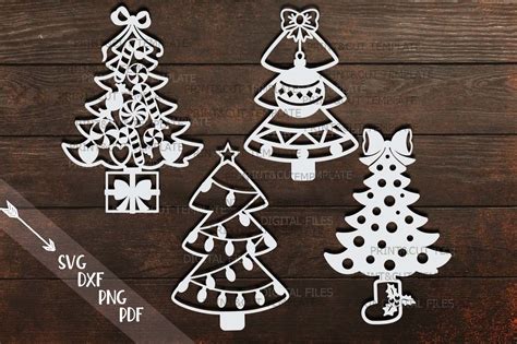 Download Free Christmas trees Bundle svg DXF Files