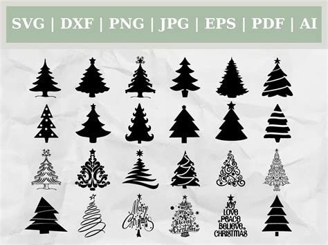 Download Free Christmas trees Bundle svg Files DXF Files