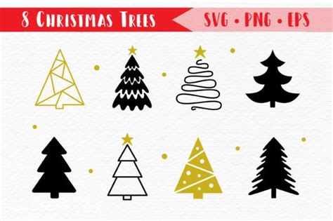 Download Free Christmas trees Bundle svg Files For Crafts