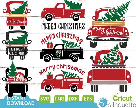 Download Free Christmas truck SVG bundle Files DXF Files