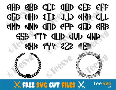 Download Free Circle Monogram Frame Bundle Cricut SVG