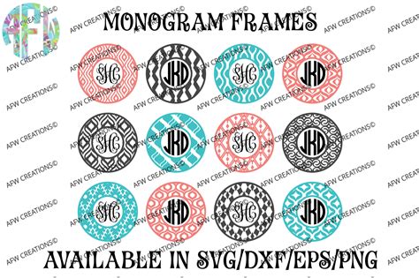 Download Free Circle Monogram Frames SVG Cut Files DXF Files