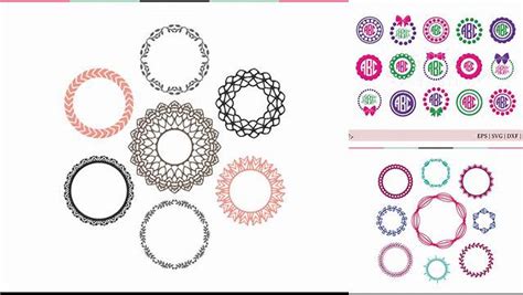 Download Free Circle Monogram Frames SVG Cut Files For Crafts