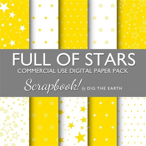 Download Free Citrus Stars Digital Papers For Crafts