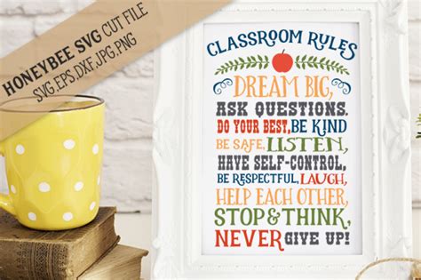 Download Free Classroom Rules cut file with Printable DXF Files