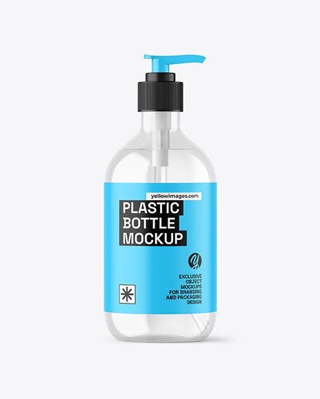 Download Free Clear Cosmetic Bottle with Pump Mockup PSD Generator PSD Files