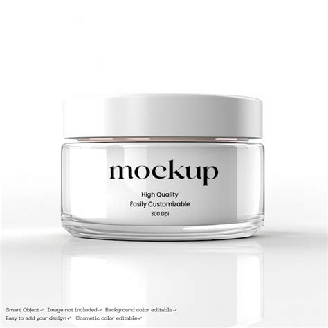 Download Free Clear Cosmetic Jar Mockup PSD Generator PSD Files