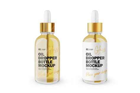 Download Free Clear Glass Dropper Bottle with Oil Mockup PSD PSD Yellowimages PSD Files