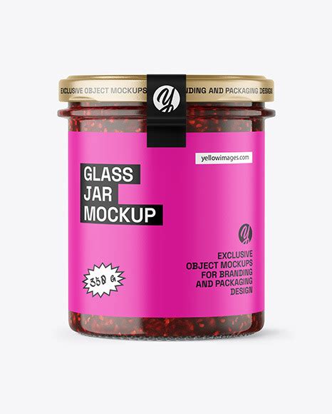 Download Free Clear Glass Jar with Raspberry jam Mockup PSD Generator Free PSD Mockups