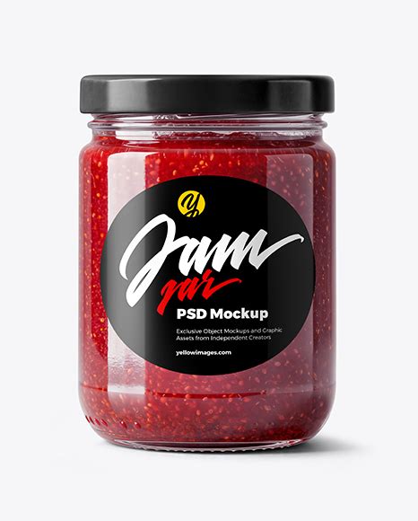 Download Free Clear Glass Jar with Raspberry jam Mockup PSD Placeit Free PSD Mockups