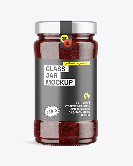 Download Free Clear Glass Jar with Raspberry jam Mockup PSD Yellowimages.com Free Object Mockups PSD Files