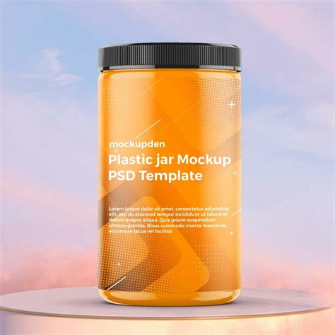 Download Free Clear Plastic Jar Mockup PSD Generator