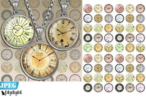 Download Free Clock Faces Steampunk digital collage sheet DXF Files