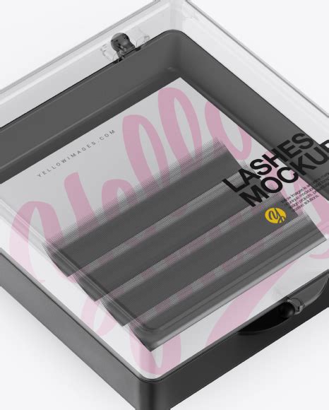 Download Free Closed Transparent Box with Lashes Mockup - Half Side View PSD Generator