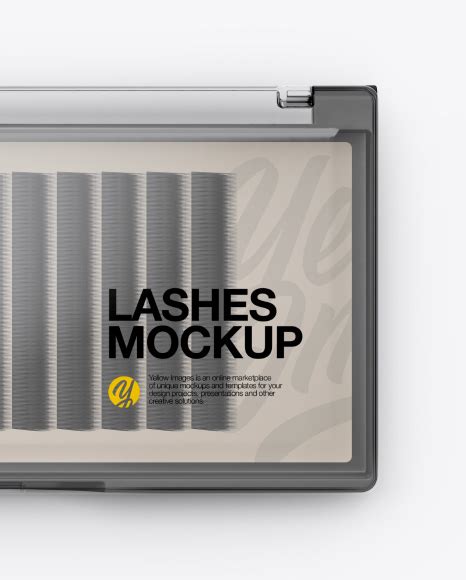 Download Free Closed Transparent Box with Lashes Mockup - Top View PSD Generator