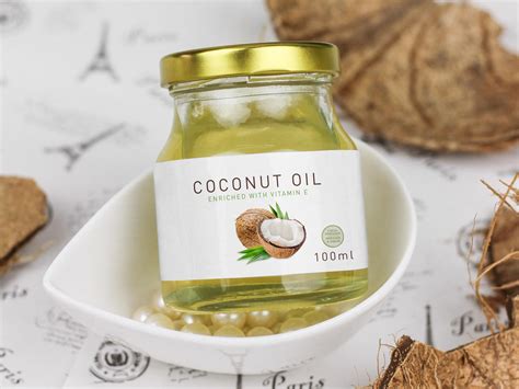 Download Free Coconut Oil Jar Mockup - Front View PSD Generator