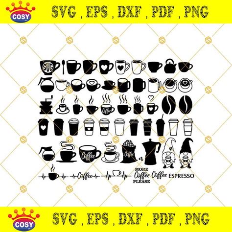 Download Free Coffee, Coffee Monogram Files Silhouette For Crafts