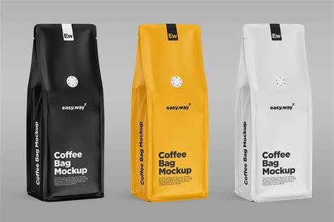 Download Free Coffee Bag With Valve PSD TIFF Files