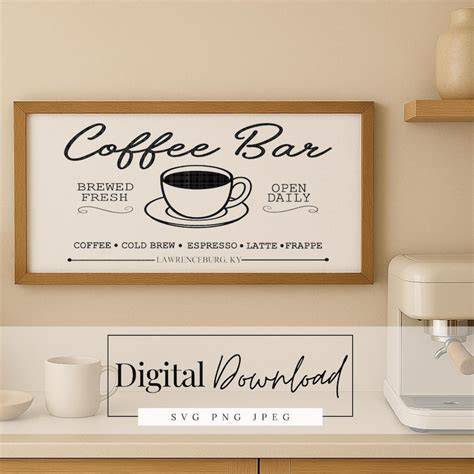 Download Free Coffee Guide Menu - Farmhouse Kitchen Bar Sign Cut File For Crafts