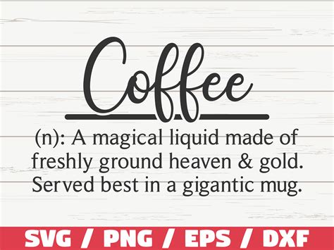 Download Free Coffee Word Dictionary Definition SVG Cut File for Cricut Machine