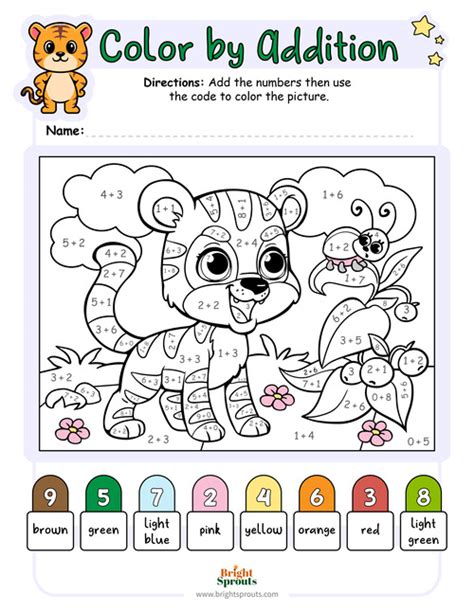 Free Color By Number Addition Worksheets