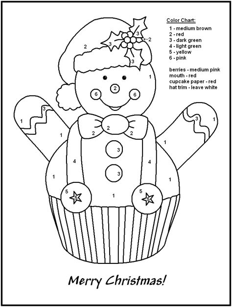 Free Color By Number Christmas Worksheets