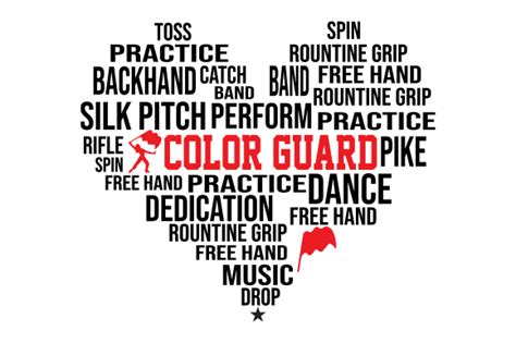 Download Free Color Guard Word Art | Cut File Printable