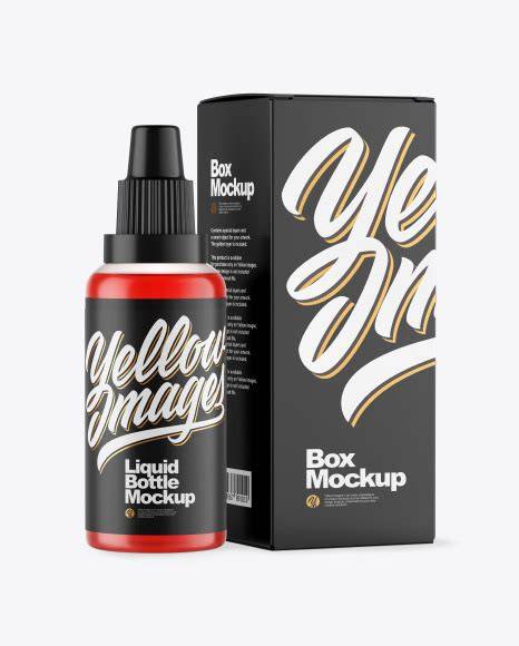 Download Free Color Liquid Bottle W/ Box Mockup PSD Generator