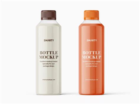 Download Free Color Plastic Bottle Mockup PSD Object Mockups