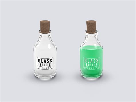 Download Free Colored Glass Bottle Mockup PSD Generator