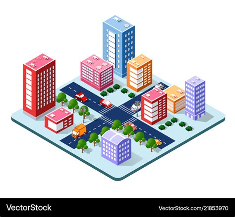 Download Free Colorful 3D isometric city Printable