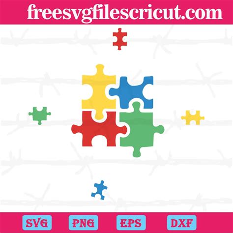Download Free Colorful Puzzle Autism Awareness Files DXF Files