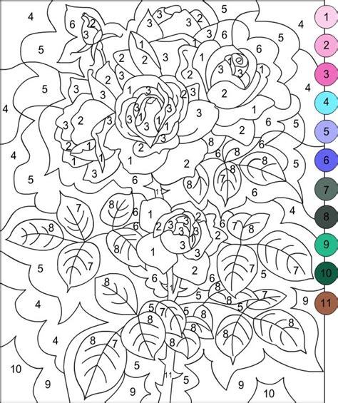 Free Coloring By Number Pages For Adults