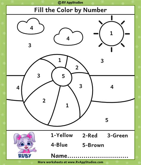 Free Coloring By Numbers Worksheets