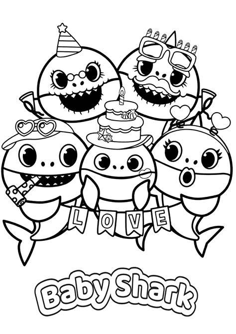 Free Coloring Pages Baby Shark
