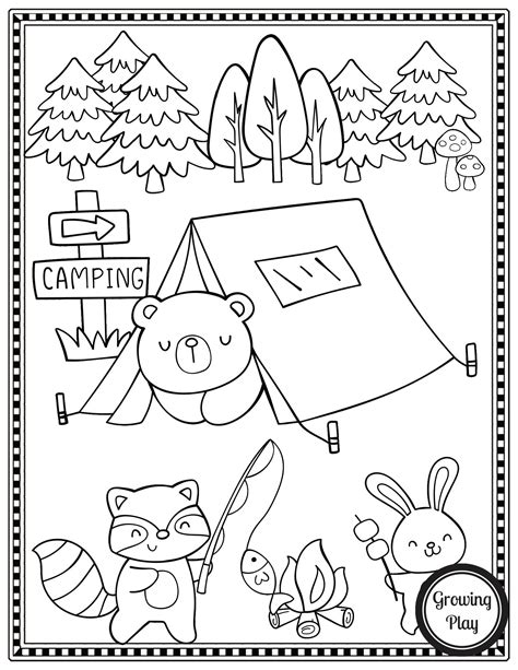 Free Coloring Pages Camping Theme