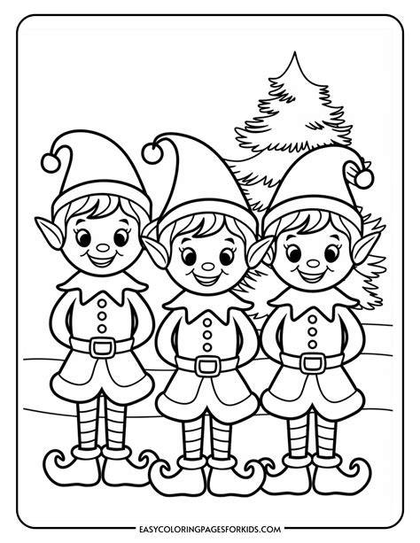 Free Coloring Pages Christmas Elves