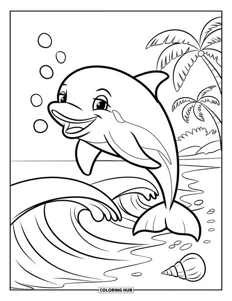 Free Coloring Pages Dolphins