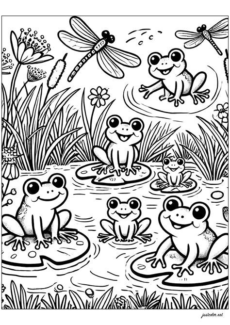 Free Coloring Pages Frogs