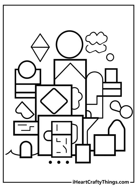 Free Coloring Pages Geometric Shapes