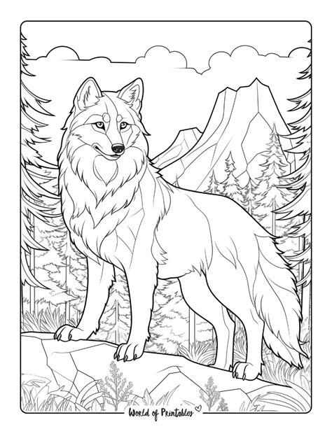 Free Coloring Pages Of A Wolf