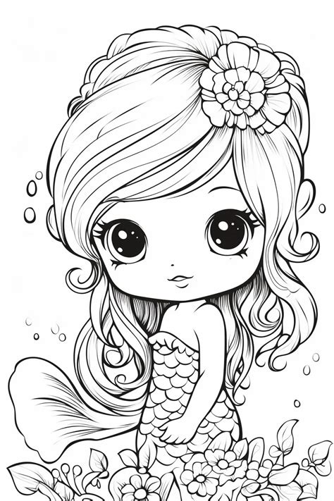 Free Coloring Pages Of Cute Baby Mermaids