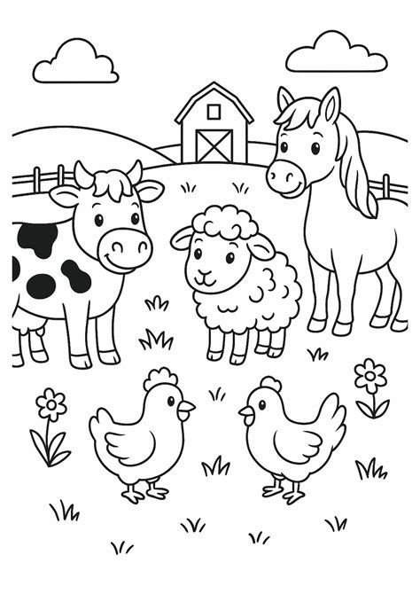 Free Coloring Pages Of Farm Animals